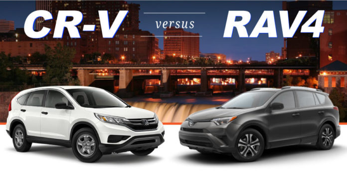 Head to head comparison of the 2013 Honda CR-V vs Toyota RAV4