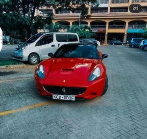 A photo of a Ferrari in Kenya