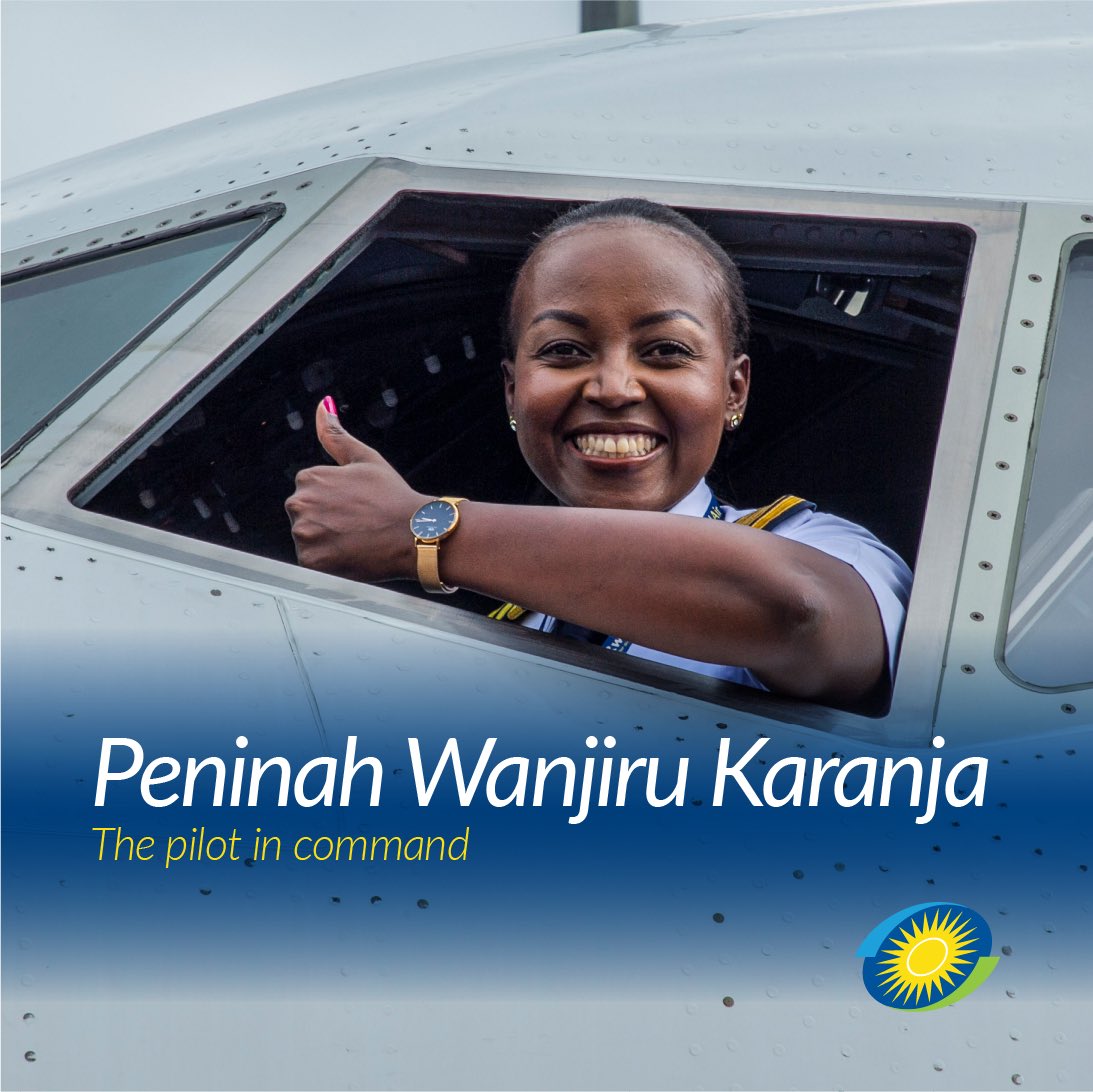 Poster of Captain Peninah Karanja. |Courtesy| RwandAir Facebook|