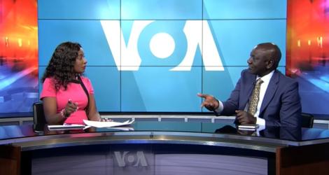 VOA news anchor Esther Githui-Ewart interviews Deputy President William Ruto. |Courtesy| Facebook|