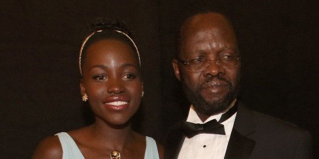 File image of Kisumu Governor Peter Anyang' Nyong'o and his daughter Lupita Nyong'o. |Photo| Courtesy|