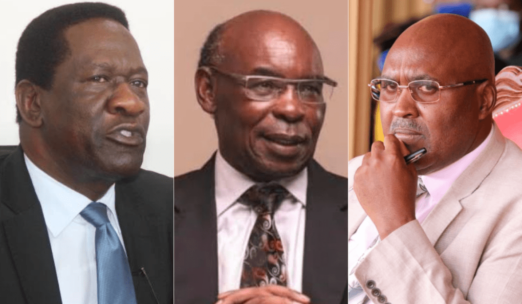 From left: Collage image of Samuel Omukoko, S.K. Macharia, and Simeon Gicheru. |Photo| Courtesy|