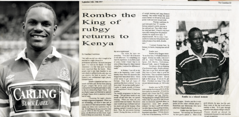 Edward Rombo: The Legacy Of The First Kenyan To Play Professional Rugby