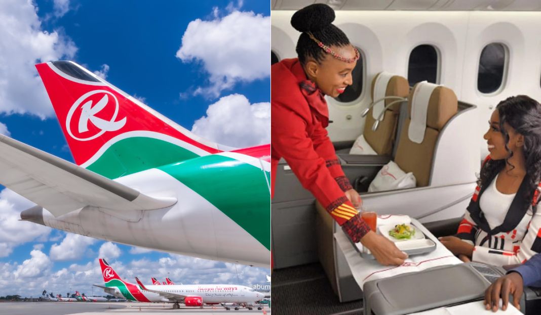 Collage of Kenya Airways plane and a KQ Charter service hostess. |Courtesy| Kenya Airways|