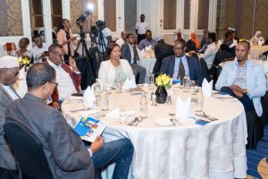 Trade and Investments Cabinet Secretary Rebecca Miano with executives from Gabreire A Group (GAG) Construction Company. |Courtesy|  CS Rebecca Miano|