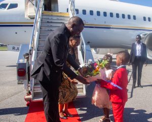 President William Ruto and First Lady Rachel Ruto arrive in Atlanta, Geogia, USA on May 21, 2024.