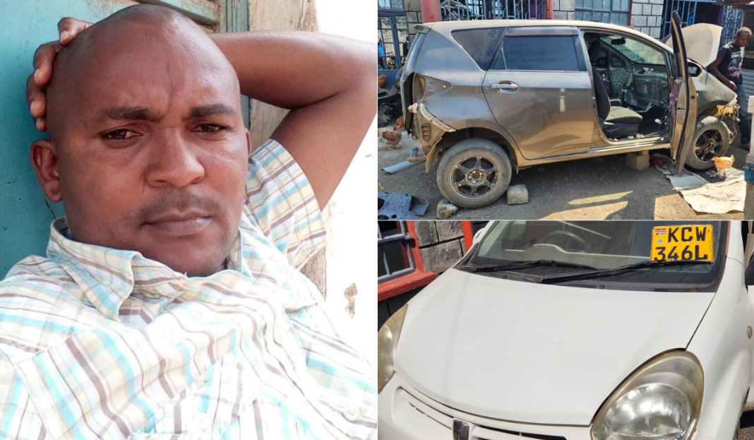 Collage image of Salesio Njagi Kiura, 2 of the stolen cars. |Courtesy| DCI|