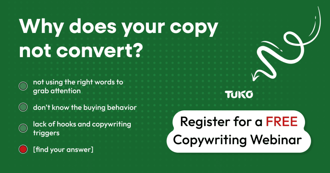 Write to Sell: Register for FREE Copywriting Webinar by TUKO.co.ke