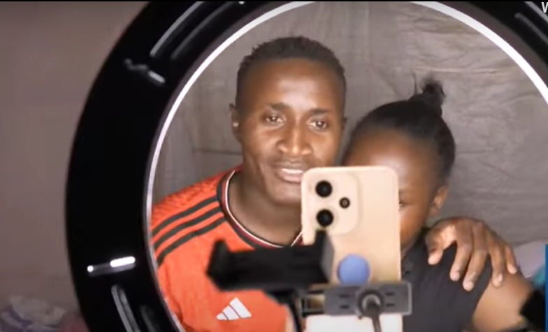 Boda Boda rider and content creator Leaky Analo with his wife Yvonne Nanjala. |Snapshot: Courtesy| Citizen TV|