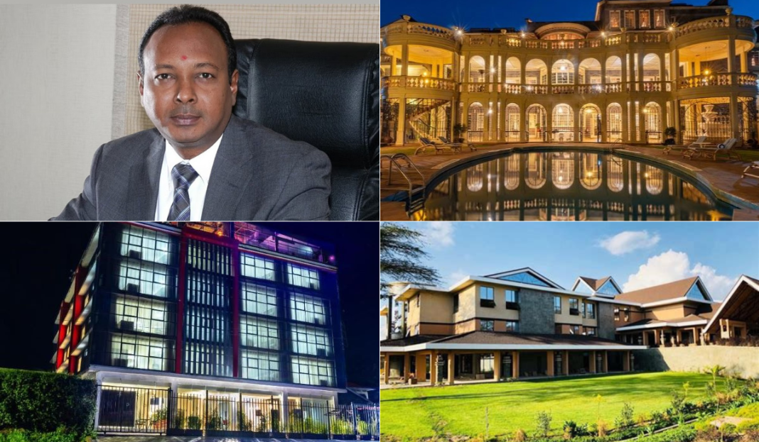 Collage images of Late billionaire Manuel Gnana Muthu, alias MGM Muthu, Sovereign Suites Hotel and Spa in Limuru, Lake Naivasha Country Club, and Warwick Hotel in Nanyuki. |Photos | Courtesy|