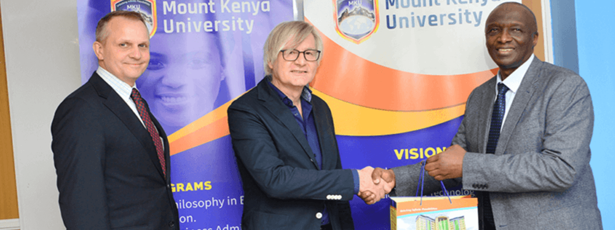 Prof. Dr. Christian Lebrenz of Hochschule Koblenz University of Applied Sciences, and his MKU counterpart, Dr. Christopher Mutembei