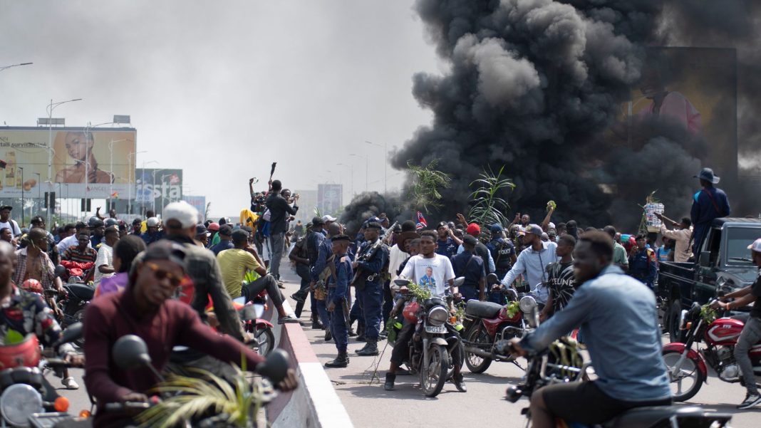 Protests break out in Goma after DRC forces surrendered to M23 rebels. |Courtesy| Sky News|
