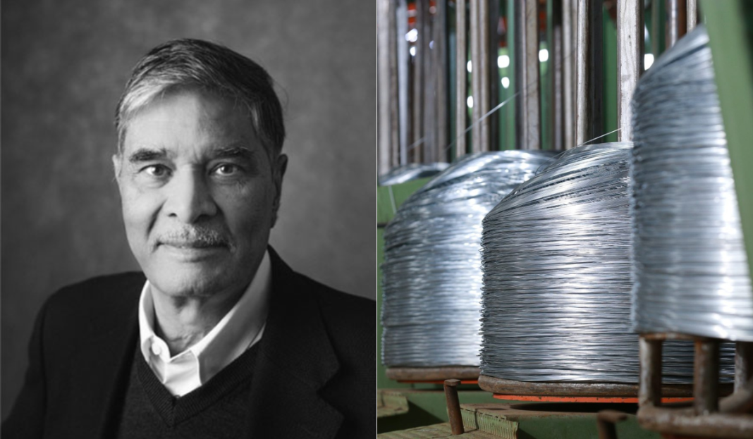 Collage image of Mahendra Patel and binding wire produced by Abyssinia Group of Industries (AGI). |Courtesy| Abyssinia Group of Industries (AGI)|