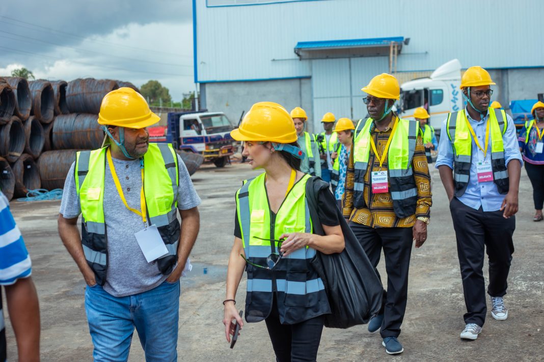 Part of the delegates who participated in the 2025 Tanzania – Uganda Trade and Investment roadshow, during a site visit to GALCO LIMITED, a member of GSM Group Of Companies, in Dar es Salaam.