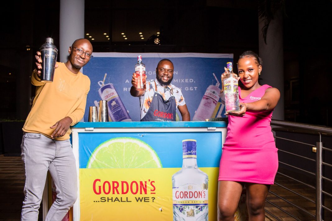 From left Gordon's Shopper Manager Conrad Otieno, Francis Mutunga and Carol Wanjiku at the masterclass