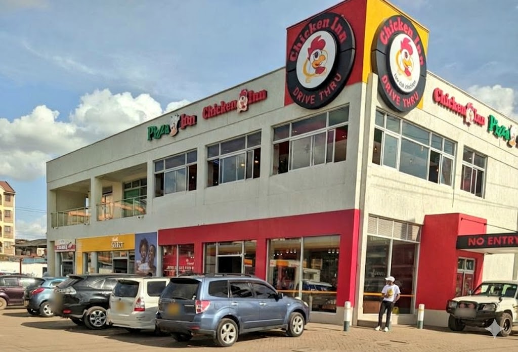 Exterior of a modern Chicken Inn drive-thru outlet at a Rubis petrol station in Nairobi Kenya